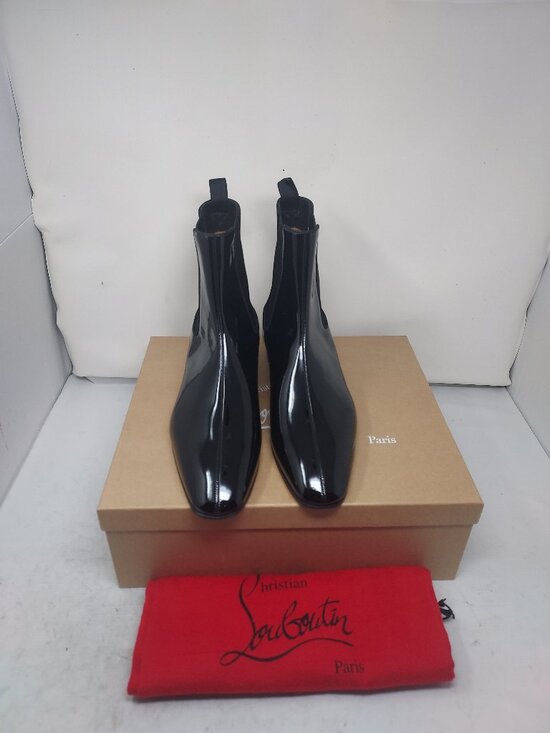 CHRISTIAN LOUBOUTIN MENS Black Roadyrocks Patent Leather Chelsea Boot main image 10